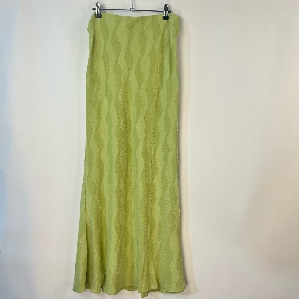 2/$30 Topshop Jacquard Twist Maxi Skirt in Pistachio Green sz 8 - Picture 4 of 8
